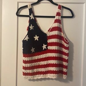 American flag crochet tank